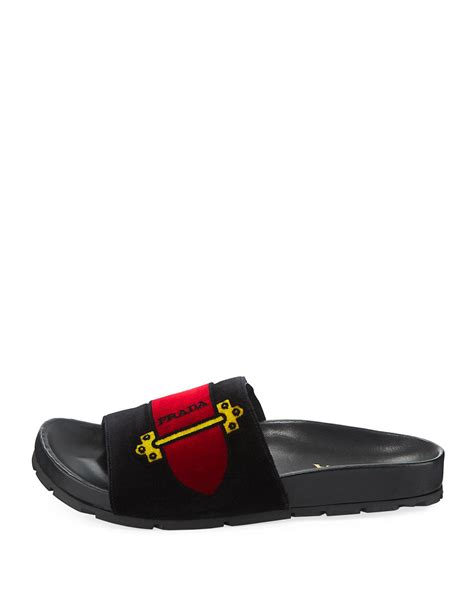 prada padded mules|prada flat velvet slides.